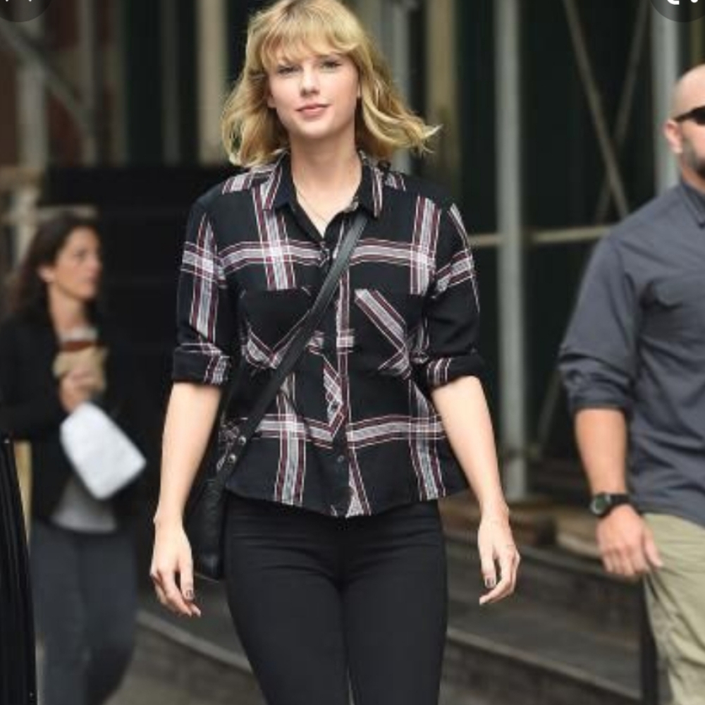 Rails Dylan Jet/White/Ruby Plaid Button Down - image 2